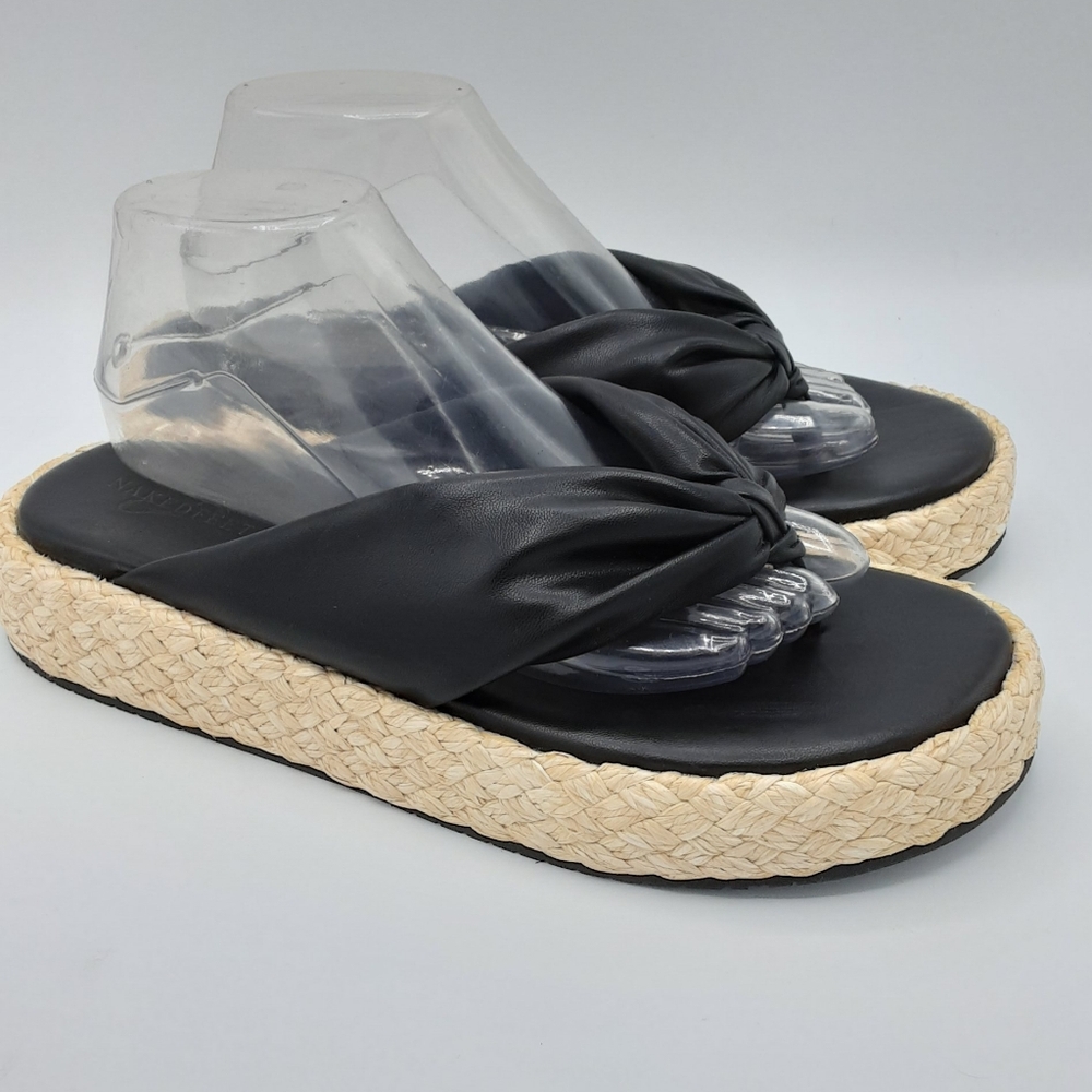 Naked Feet Costa Black Faux Leather Padded Sandals. Size 11. - Picture 4 of 12